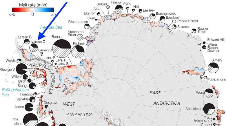 More information about "Ένα από τα δέκα μεγαλύτερα παγόβουνα είναι έτοιμο να αποκολληθεί από την Ανταρκτική"